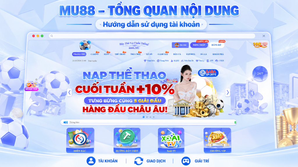 MU88 – Tổng quan nội dung và hướng dẫn sử dụng tài khoản